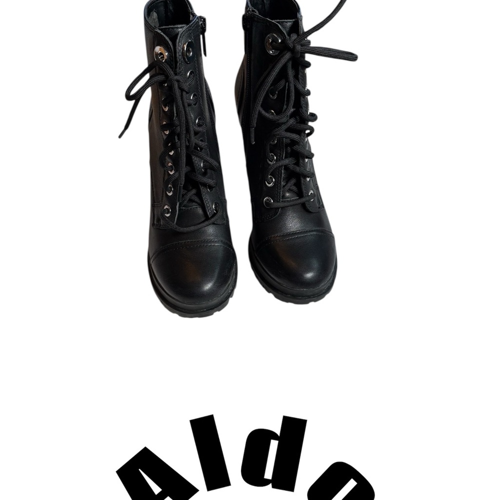 Aldo Women's Black Combat Lace-Up Boots Size 6 EU 36